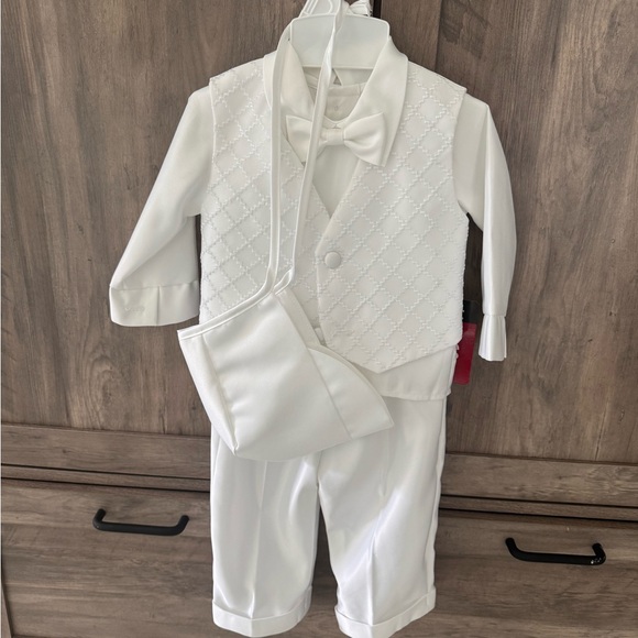 NWT - Baby Boy Baptism/Christening White 4 Piece Set